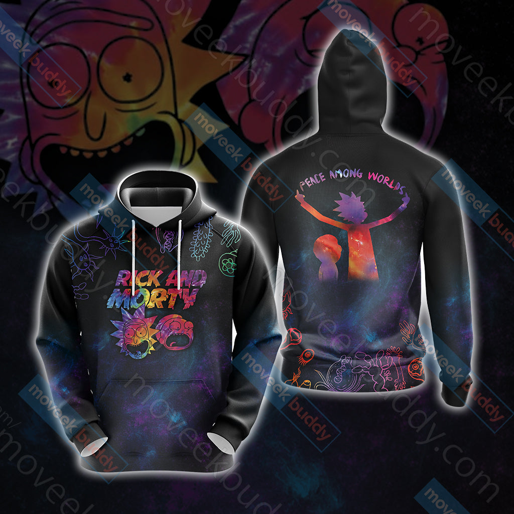 Rick and Morty Peace Among Worlds Unisex 3D T-shirt Hoodie S 