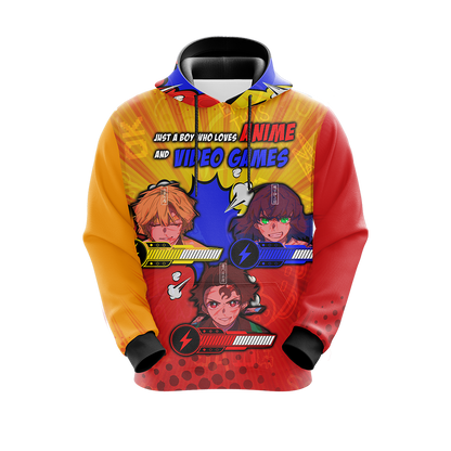 Just a boy who loves anime and video games T-shirt Zip Hoodie Pullover Hoodie   