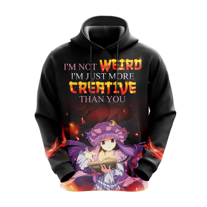 I'm not weird i'm just more creative than you Anime All Over Print T-shirt Zip Hoodie Pullover Hoodie   