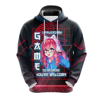 I Paused My Game To Be Here Unisex 3D T-shirt Zip Hoodie   