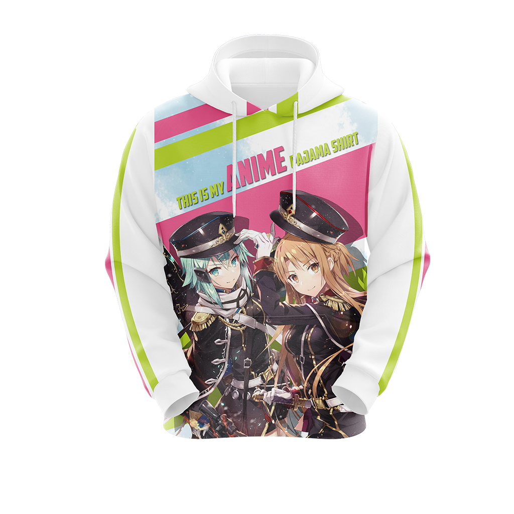 This is my anime pajama shirt Asuna Sinon T-shirt Zip Hoodie Pullover Hoodie   