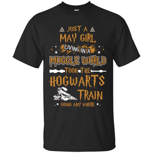 Harry Potter T-shirt Just A May Girl Living In A Muggle World Black S 