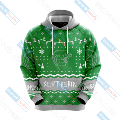 Harry Potter - Slytherin House Christmas Style Unisex 3D T-shirt   