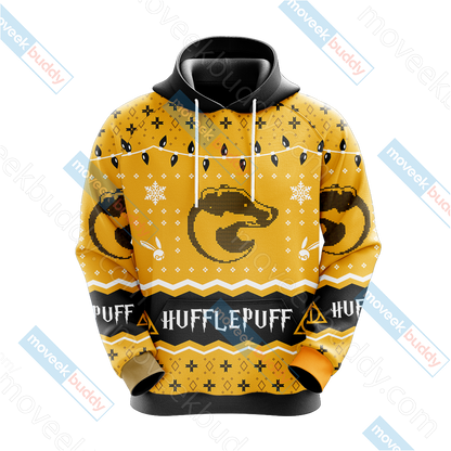 Harry Potter - Hufflepuff House Christmas Style Unisex 3D T-shirt   