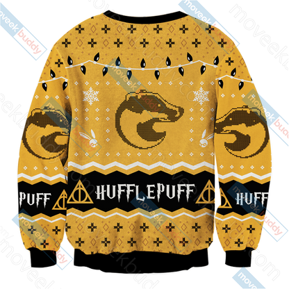 Harry Potter - Hufflepuff House Christmas Style Unisex 3D Sweater   