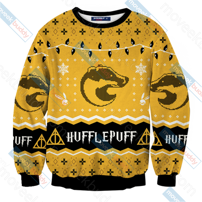 Harry Potter - Hufflepuff House Christmas Style Unisex 3D Sweater   