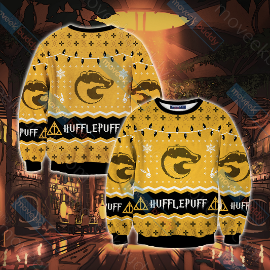 Harry Potter - Hufflepuff House Christmas Style Unisex 3D Sweater S  
