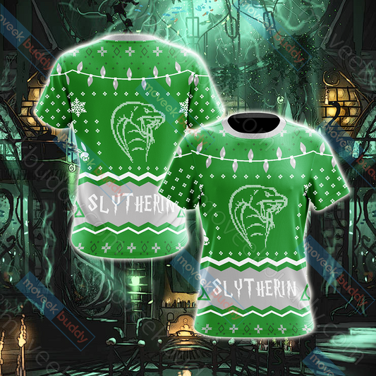 Harry Potter - Slytherin House Christmas Style Unisex 3D T-shirt   