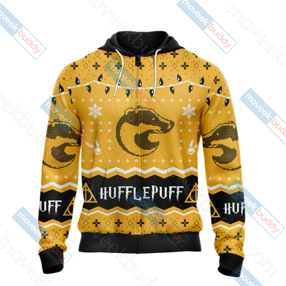 Harry Potter - Hufflepuff House Christmas Style Unisex 3D T-shirt   