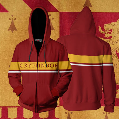Hogwarts House Gryffindor Harry Potter Unisex 3D T-shirt Zip Hoodie S