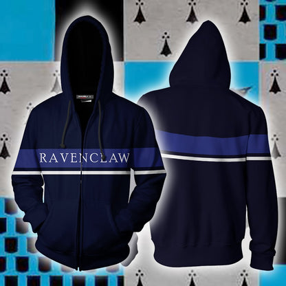 Hogwarts House Ravenclaw Harry Potter Unisex 3D T-shirt Zip Hoodie S