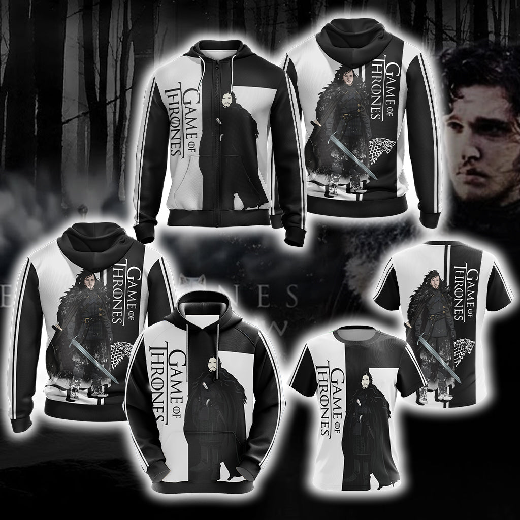 Game Of Thrones - Jon Snow Character Unisex 3D T-shirt   