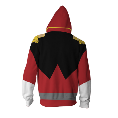 Char Aznable Cosplay Gundam Zip Up Hoodie Jacket   