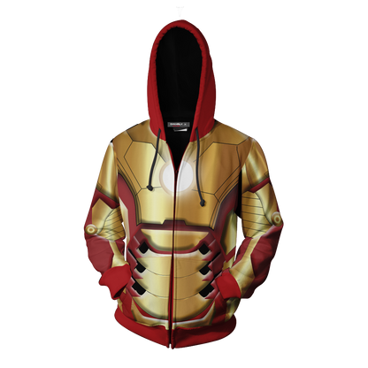 Iron Man 3 XLII Cosplay Zip Up Hoodie Jacket   