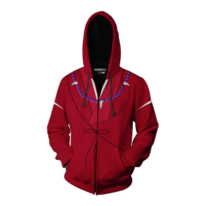 Inuyasha Cosplay Zip Up Hoodie Jacket   