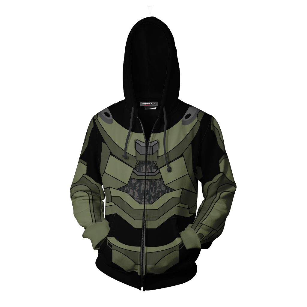 Halo Master Chief Cosplay Zip Up Hoodie Jacket   