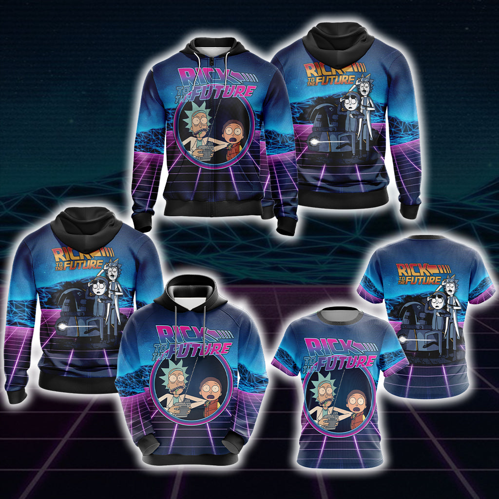 Back To The Future x Rick and Morty Unisex 3D T-shirt   