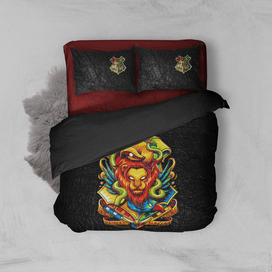 Hogwarts Logo Harry Potter Bed Set Twin (3PCS)  