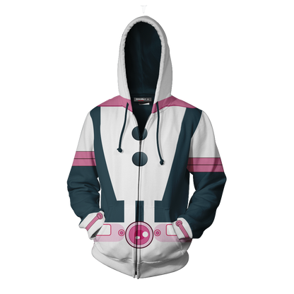 Boku No Hero Academia Ochako Uraraka Cosplay Zip Up Hoodie Jacket   