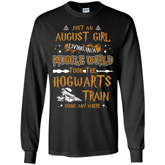 Harry Potter T-shirt Just An August Girl Living In A Muggle World Black S 