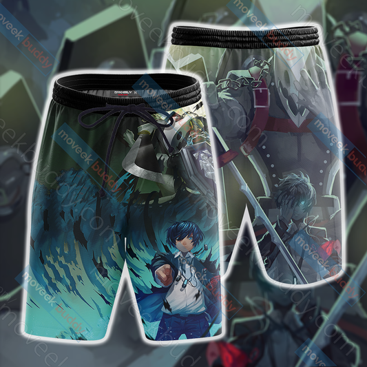 Persona 3 Thanatos And Makoto Yuuki Beach Shorts S  