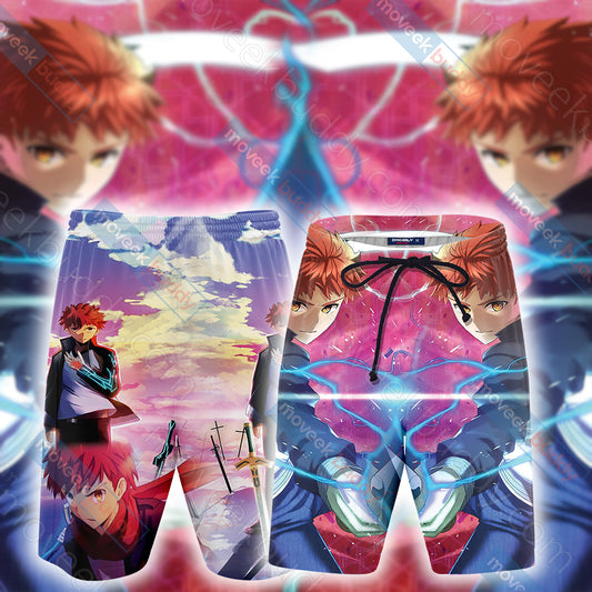 Fate/Stay Night Emiya Shirou 3D Beach Shorts S  