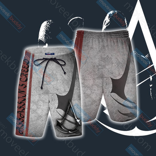 Assassin's Creed Unisex 3D Beach Shorts S  