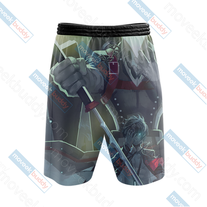 Persona 3 Thanatos And Makoto Yuuki Beach Shorts   
