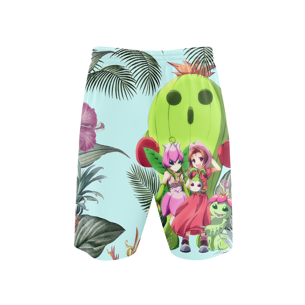 Digimon Palmon Evolution Line Beach Shorts   