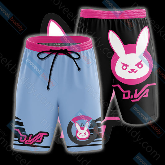 Overwatch - D.Va Symbol 3D Beach Shorts S  