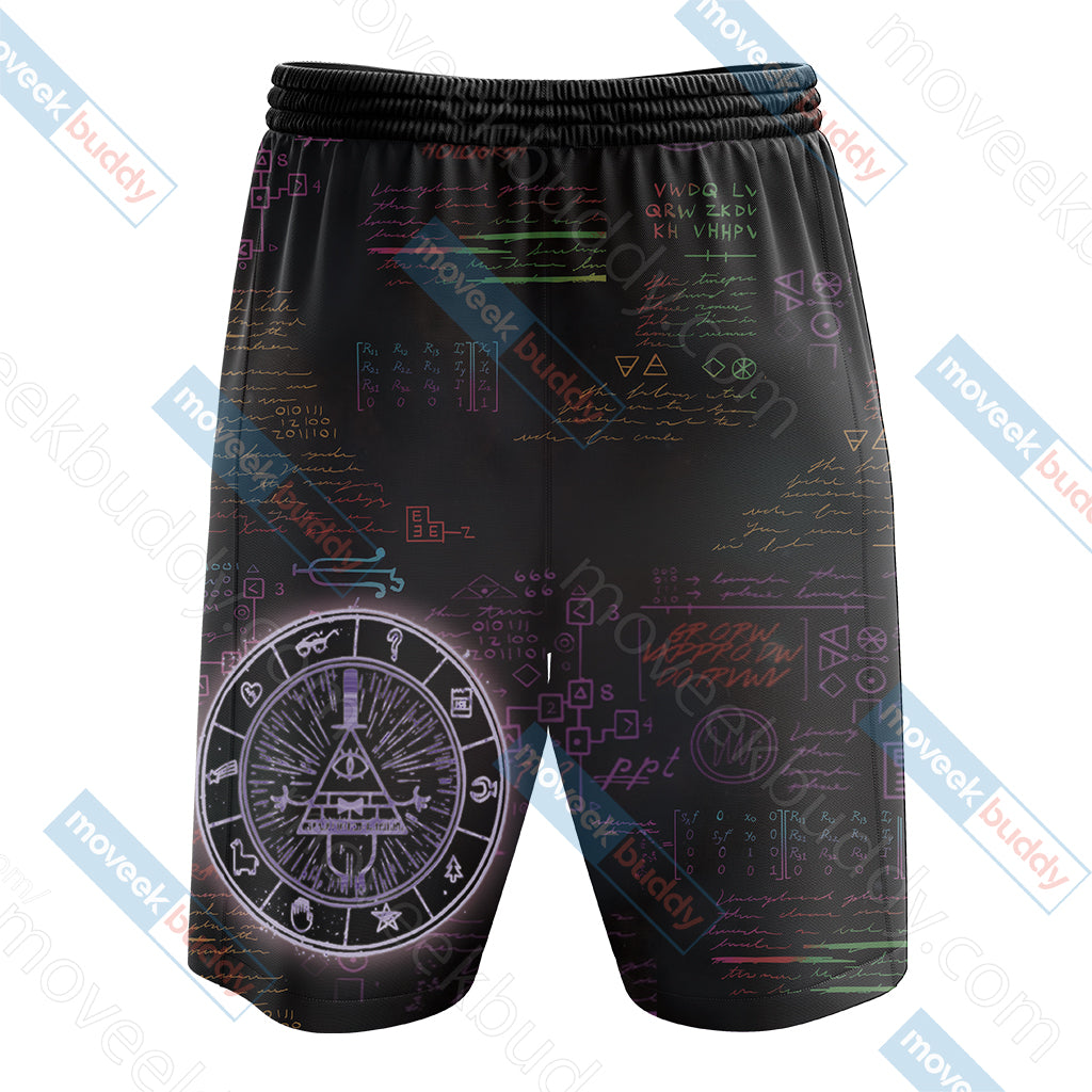 Gravity Falls Bill Cipher Wheel Unisex 3D Beach Shorts   