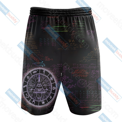 Gravity Falls Bill Cipher Wheel Unisex 3D Beach Shorts   