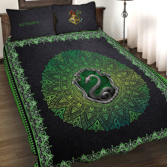 Hogwarts House Slytherin Harry Potter 3D Quilt Set   