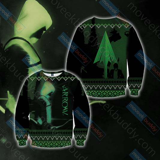 Arrow Knitting Style Unisex 3D Sweater S  