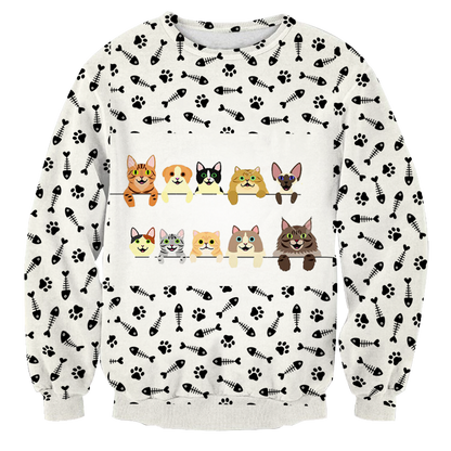 Cats And Their Backs Unisex 3D Sweater   