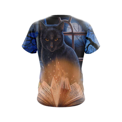 Witching Hour Black Cat Halloween Unisex 3D T-shirt   