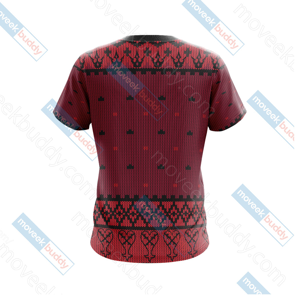Kingdom Hearts - Heartless Symbol Knitting Style Unisex 3D T-shirt   