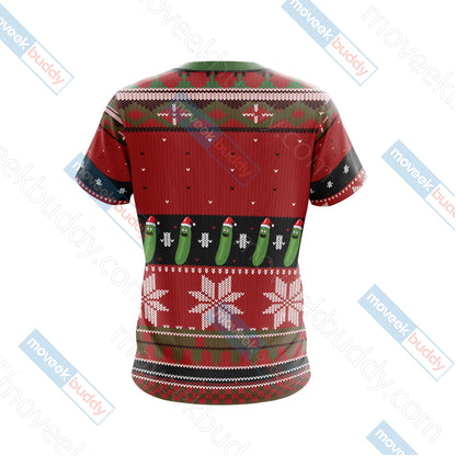 Pickle Rick X-mas Unisex 3D T-shirt   