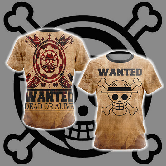 One Piece - Wanted Dead or Alive Unisex 3D T-shirt   