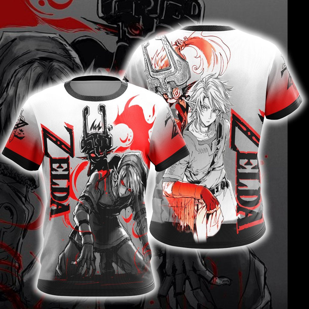 The legend of Zelda Link and Midna Unisex 3D Hoodie T-shirt S