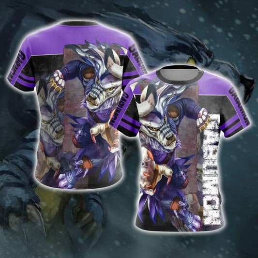 Digimon Gabumon Unisex 3D T-shirt T-shirt S 
