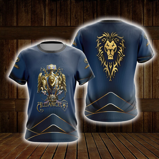 World Of Warcraft - Alliance races crest Unisex 3D T-shirt   