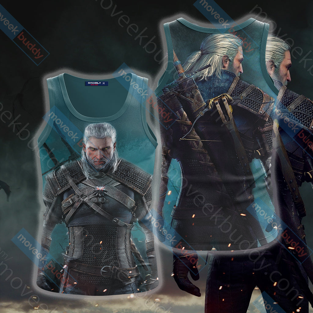 The Witcher: Wild Hunt Geralt of Rivia Unisex 3D T-shirt Tank Top S 