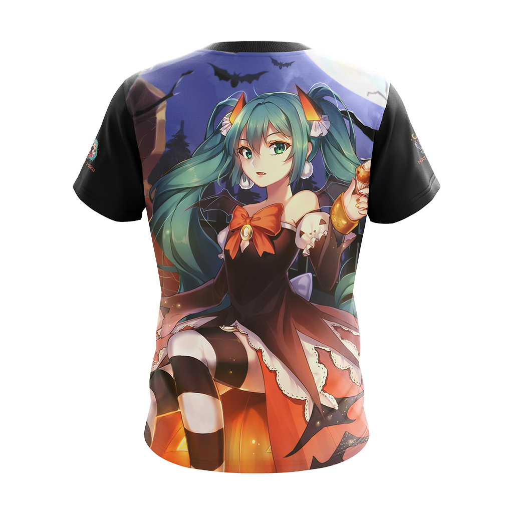 Hatsune Miku Halloween All Over Print T-shirt Zip Hoodie Pullover Hoodie   
