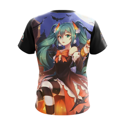 Hatsune Miku Halloween All Over Print T-shirt Zip Hoodie Pullover Hoodie   