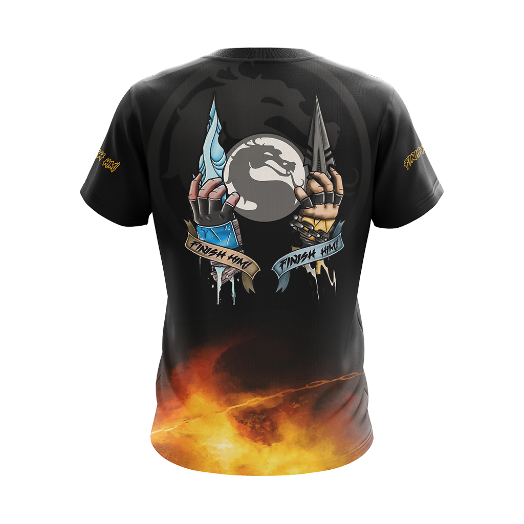 Mortal Kombat Scorpio And Sub Zero Finish Him Unisex 3D T-shirt   