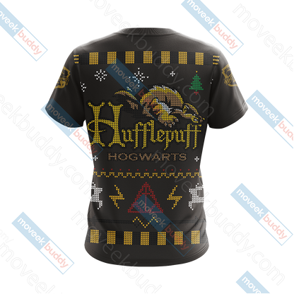 Harry Potter Loyal Like A Hufflepuff Winter Style Unisex 3D T-shirt   