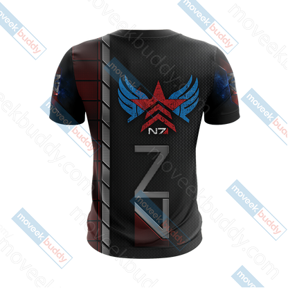 Mass Effect - Paragon Renegade N7 Unisex 3D T-shirt   