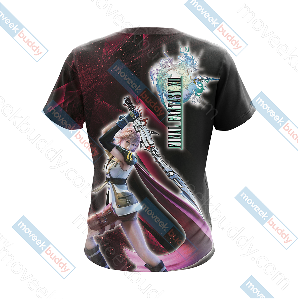 Final Fantasy XIII - Lightning Unisex 3D T-shirt Zip Hoodie   