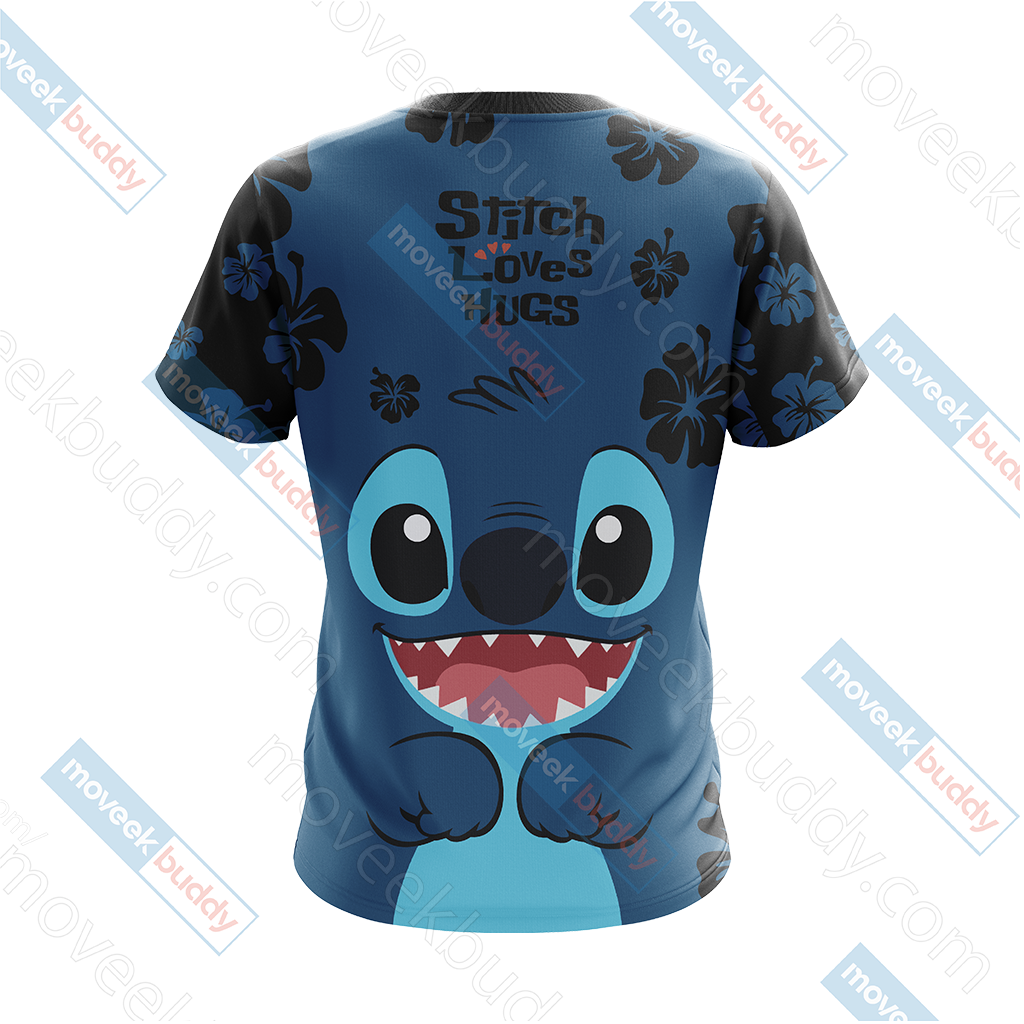 Stitch Loves Hugs Free Hugs Unisex 3D T-shirt   